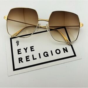 Cartier 0297 Santos Gold Frame Sunglasses with Brown Lenses